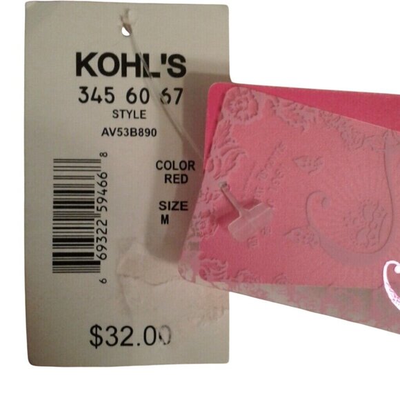 Candies Size Medium Juniors Swim Bathing Suit Bottoms Red Aqua Floral Print New - Picture 6 of 6